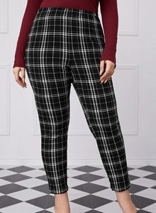 NEW! High Waisted Plaid Pull-on Pants